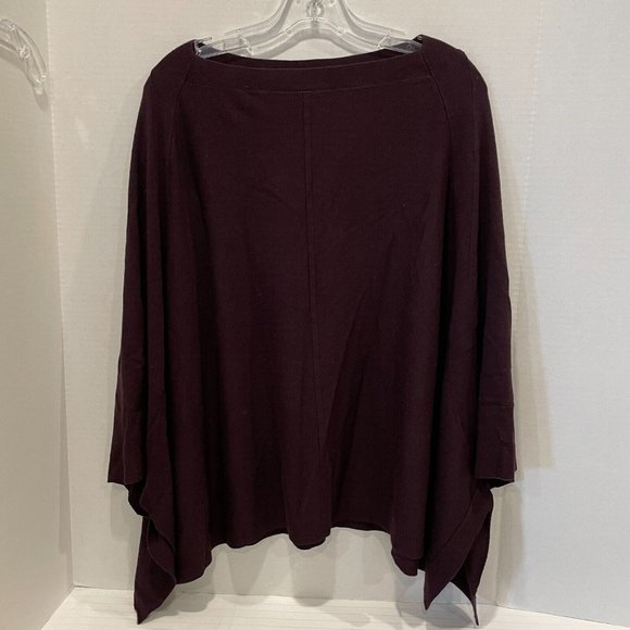Kenneth Cole Maroon Poncho Womens Over The Heal Shawl Loose Knit XS/S - Picture 1 of 5